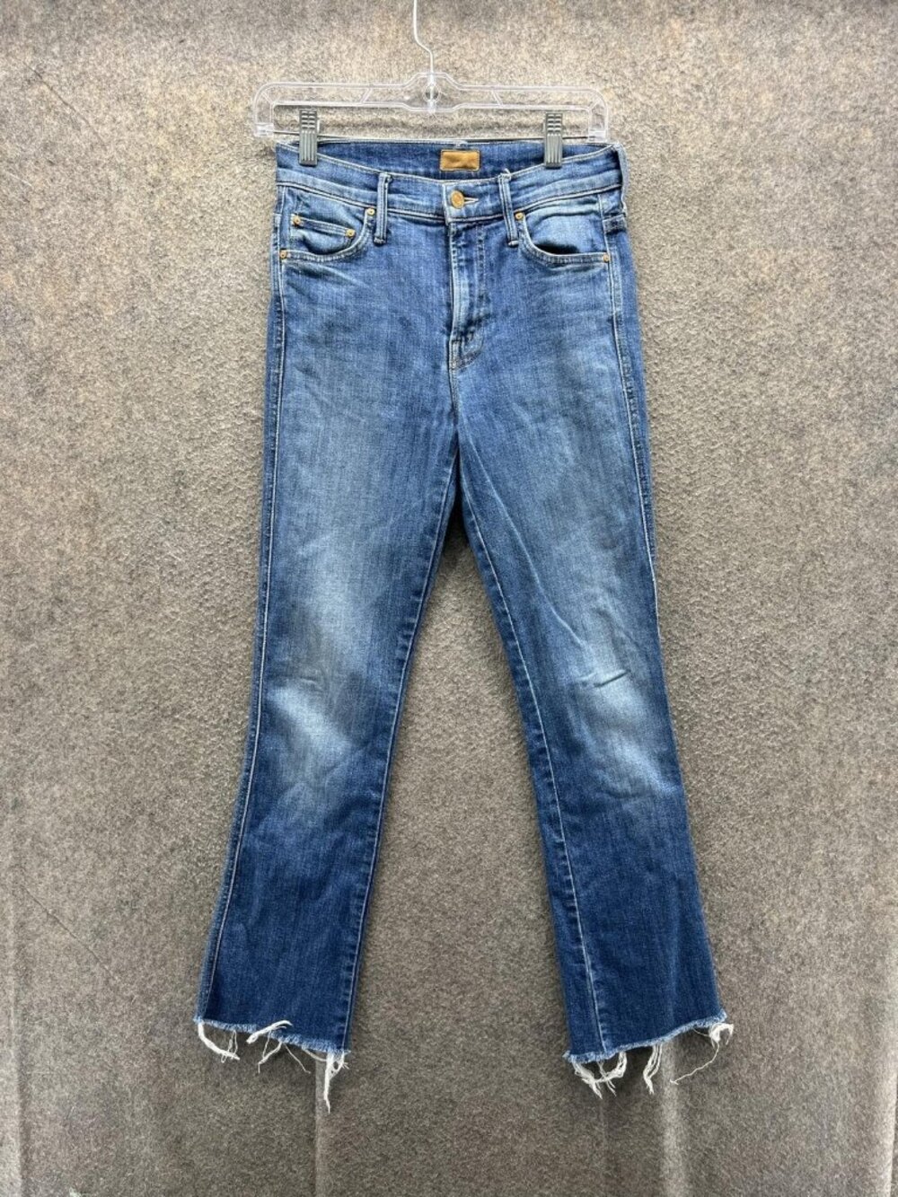 Mother Jeans Womens 25 Blue Medium Wash Slim Bootcut Frayed The Double Insider